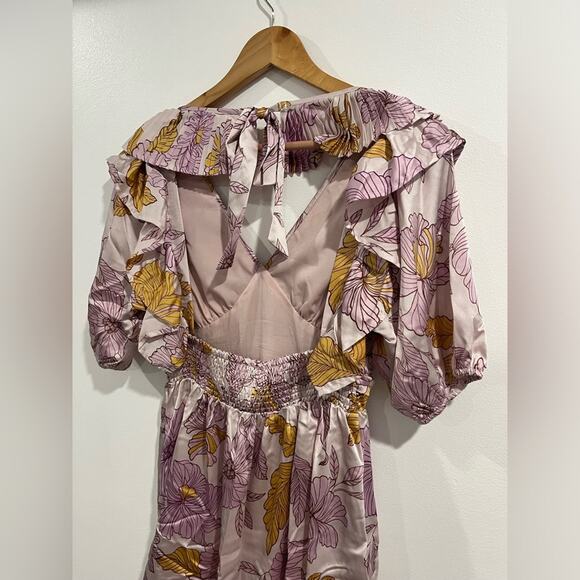 NWT En Saison Jeune Satin Floral Mini Dress - Picture 5 of 9